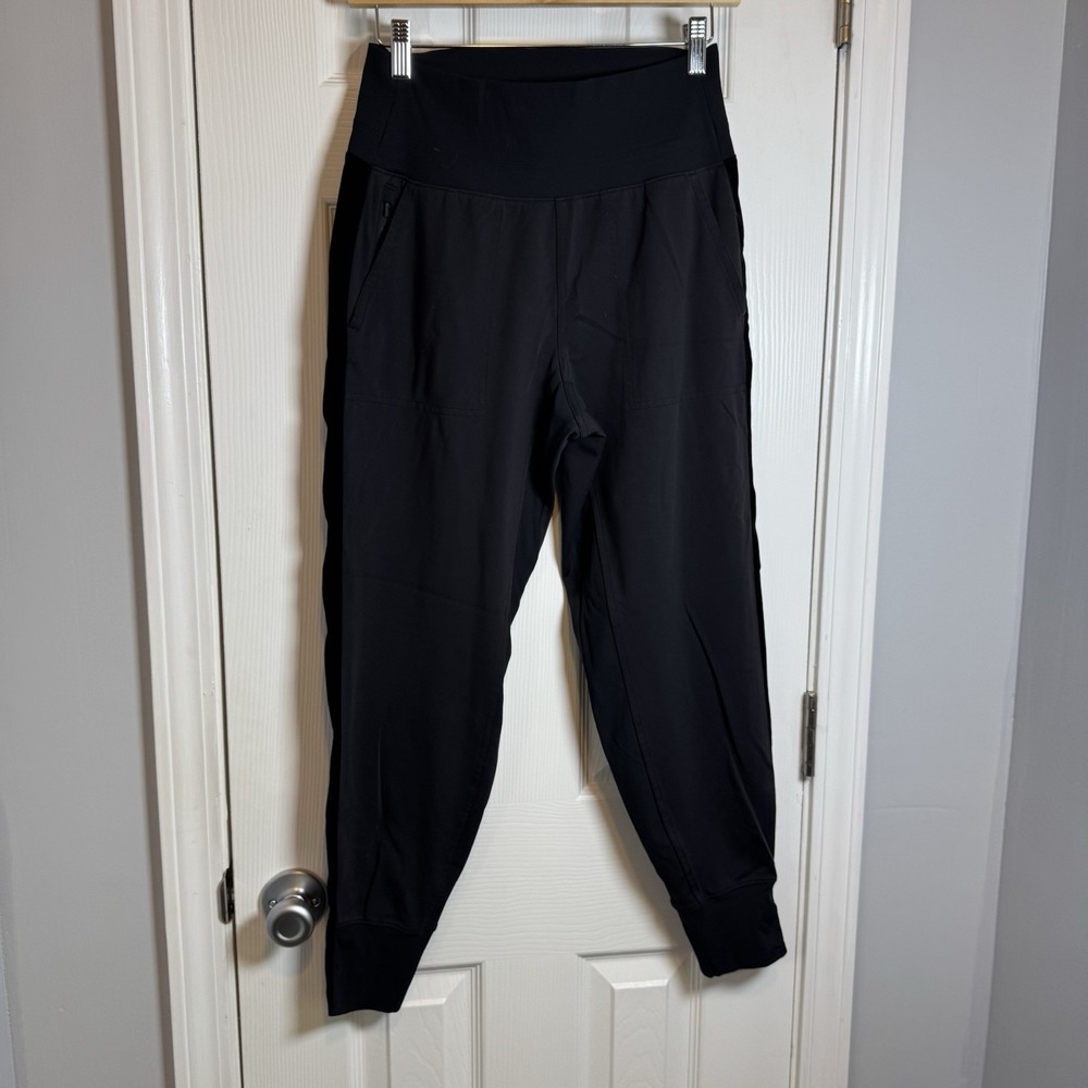 Athleta Venice Velvet Stripe Jogger Black Pull On Size Small